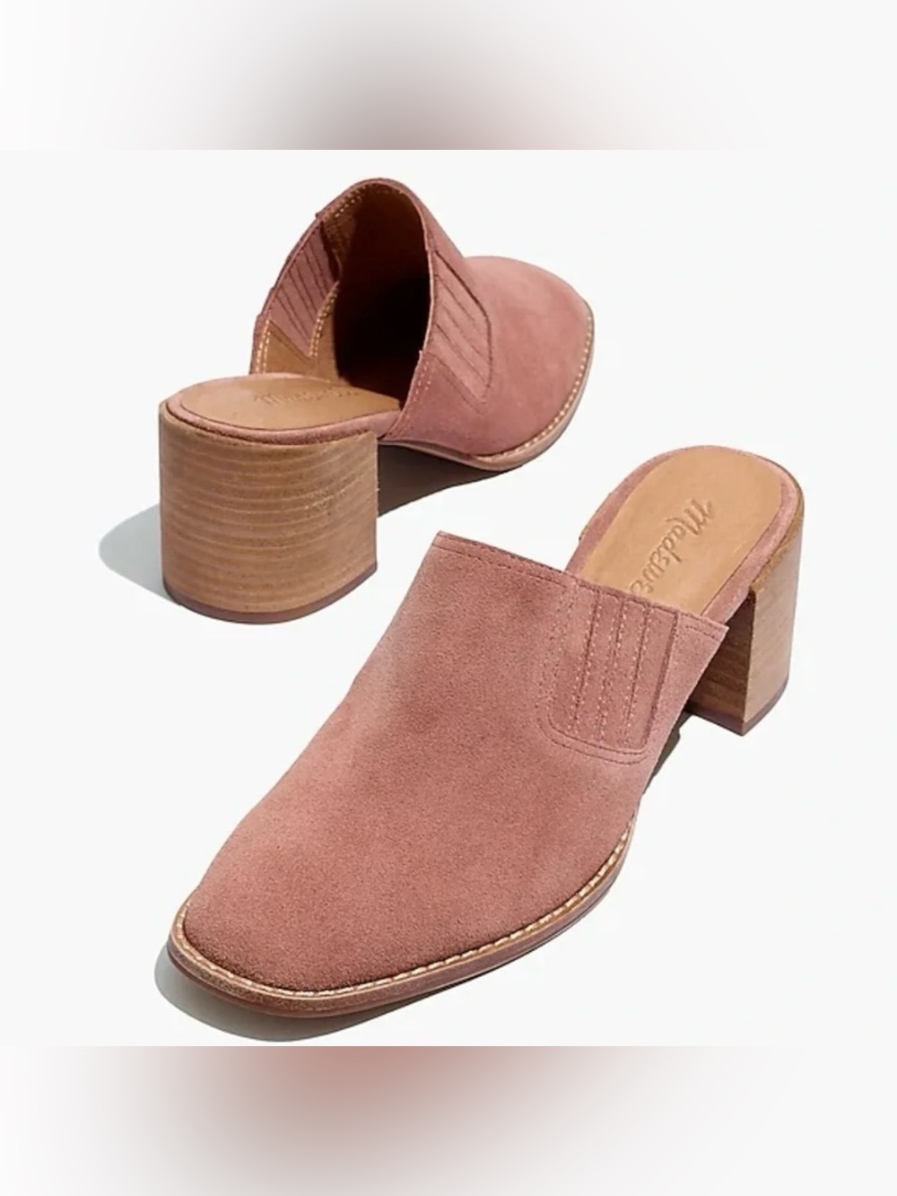 Madewell The Carey Mule in Pink Suade